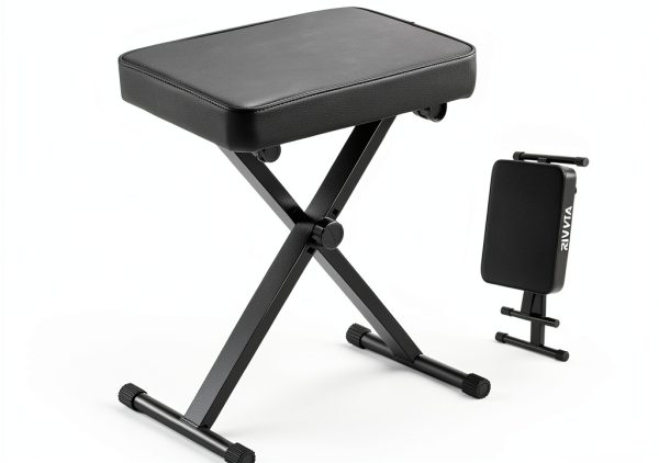 RIVVTA Upgrade Keyboard Bench Black Cast Iron-0