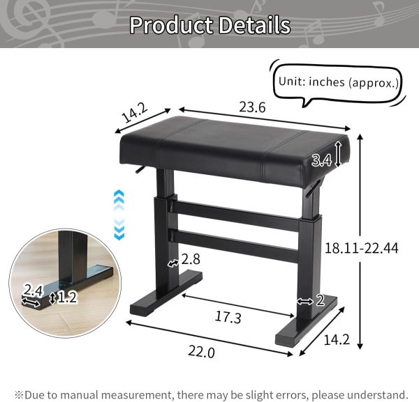 Lumizone Piano Bench A-Black Musical Instrument Furniture-1