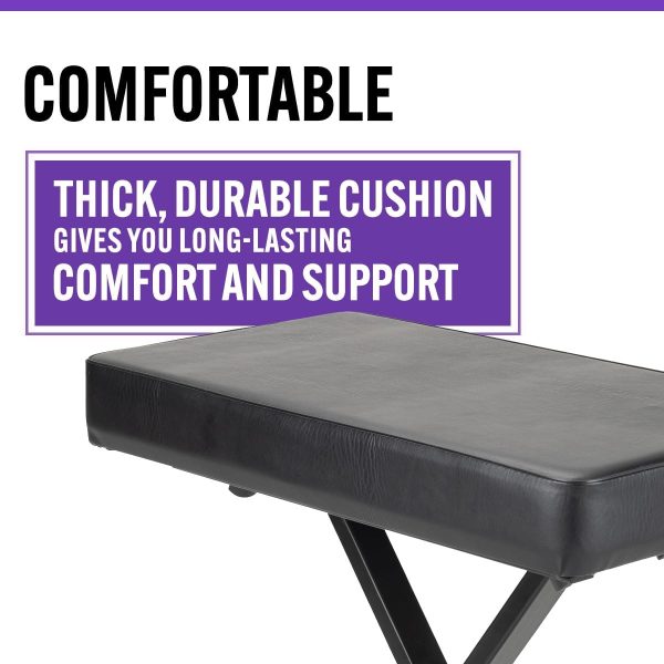 OnStage Keyboard Bench Black Plastic-2
