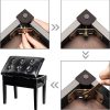 Bonnlo Black Wooden Keyboard Bench for Musicians-4