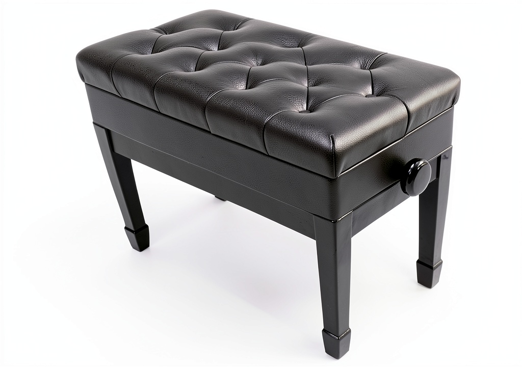 Black Keyboard Bench with adjustable height