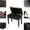 Bonnlo Black Wooden Keyboard Bench for Musicians-3