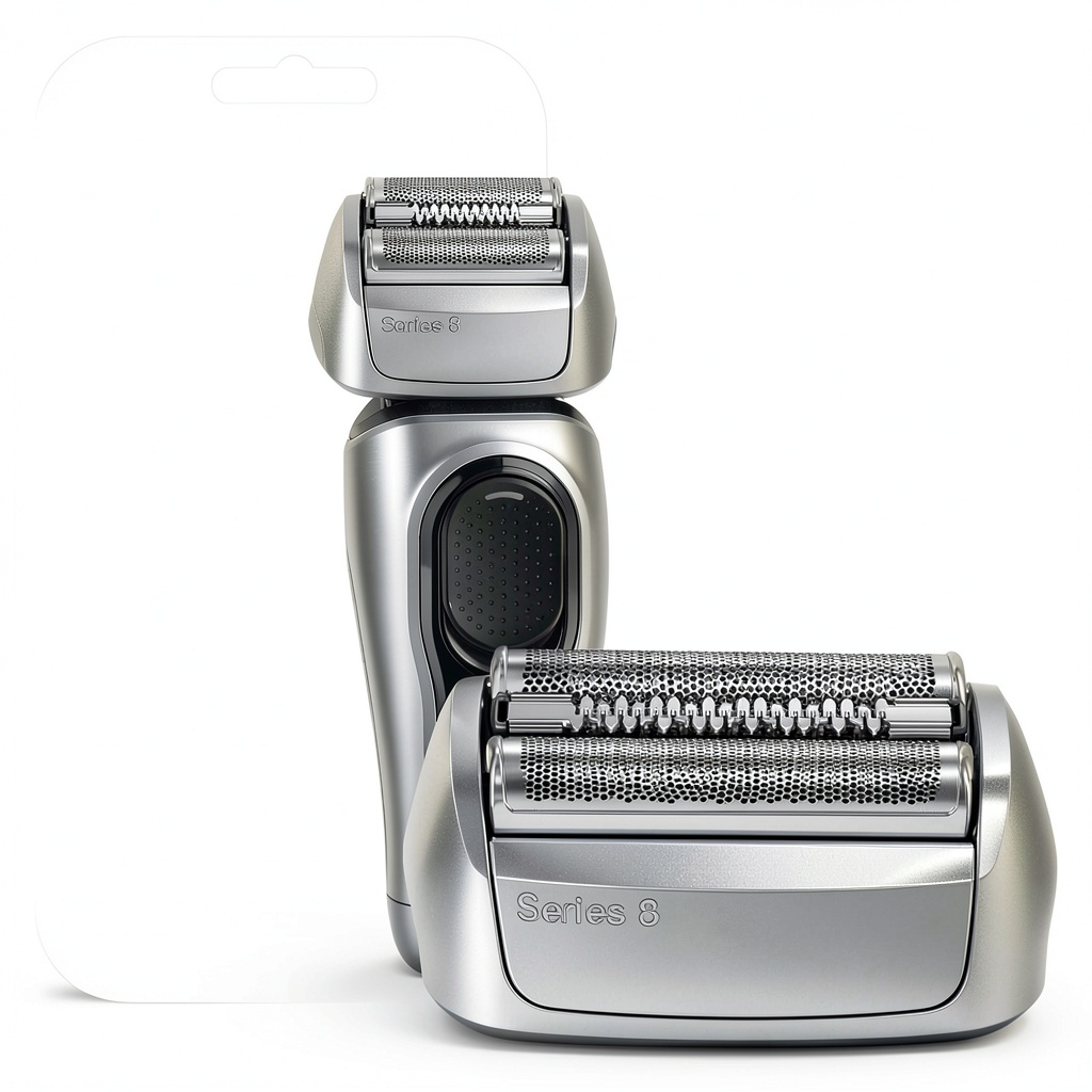 Braun 83m replacement head being attached to a Series 8 shaver