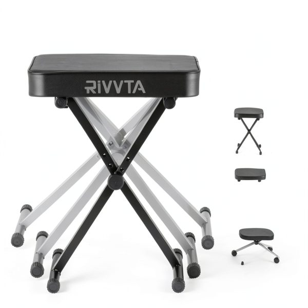 RIVVTA Upgrade Keyboard Bench Black Cast Iron-3