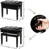 Bonnlo Black Wooden Keyboard Bench for Musicians-1