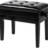 Bonnlo Black Wooden Keyboard Bench for Musicians-5