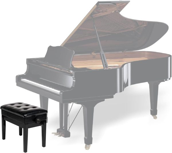 Bonnlo Black Wooden Keyboard Bench for Musicians-2