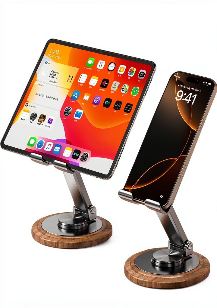 'MengWo cell phone holder on a wooden desk'