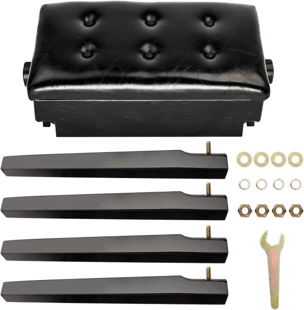 Bonnlo Black Wooden Keyboard Bench for Musicians-6