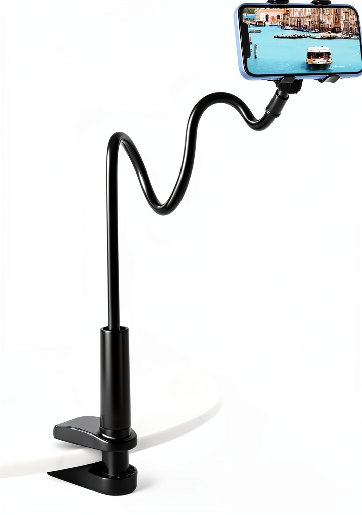Hi-ERA phone bedstand clamp mounted on a bedside rail