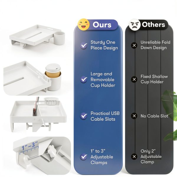 AUZONIMICS Premium Hard Recycle Plastic Bedside Shelf-3