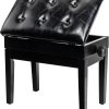 Bonnlo Black Wooden Keyboard Bench for Musicians-0