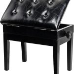Bonnlo Black Wooden Keyboard Bench for Musicians-0