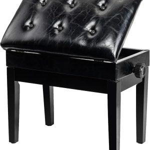 Bonnlo Black Wooden Keyboard Bench for Musicians-0