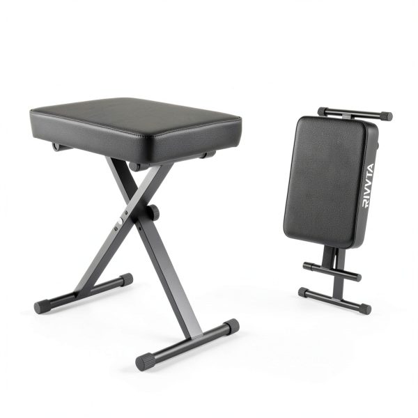 RIVVTA Upgrade Keyboard Bench Black Cast Iron-1