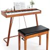 Keyboard Bench SONGMICS Duo Ink Black Leather-1