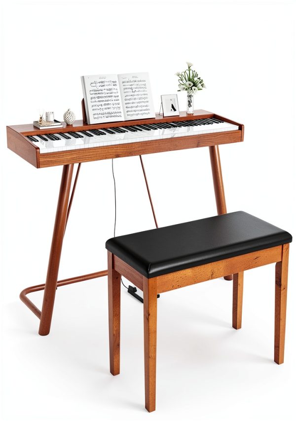 Keyboard Bench SONGMICS Duo Ink Black Leather-1